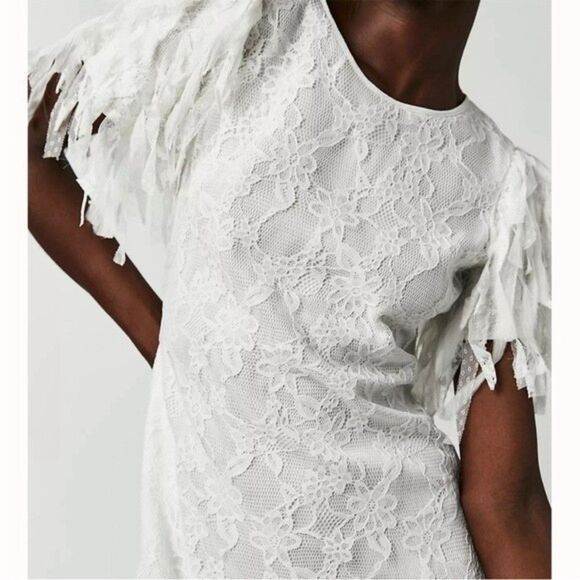 Free People Songbird Mini Dress White Size Large - Picture 4 of 13